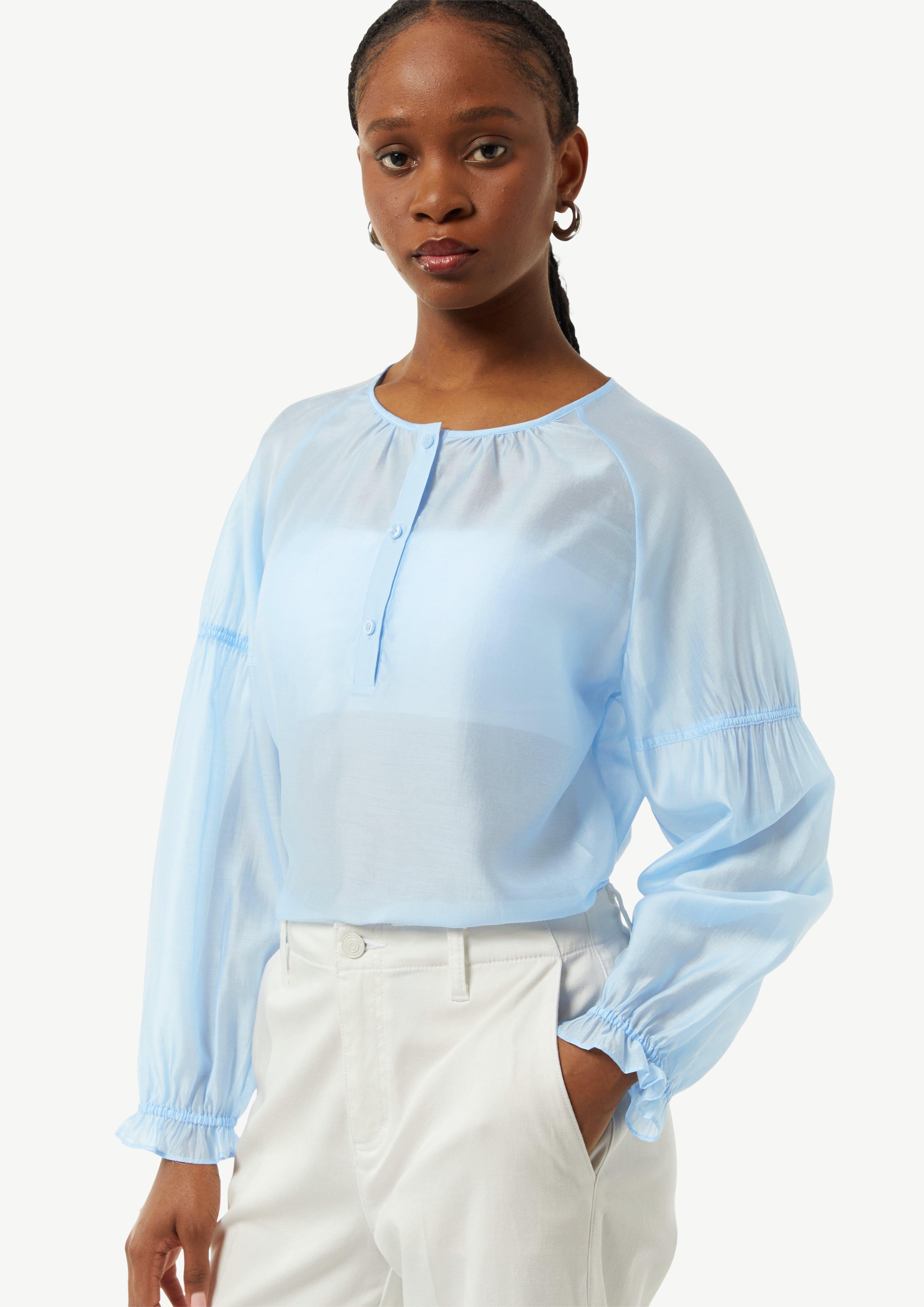 Raglan-Bluse mit elastischen Bündchen - himmelblau