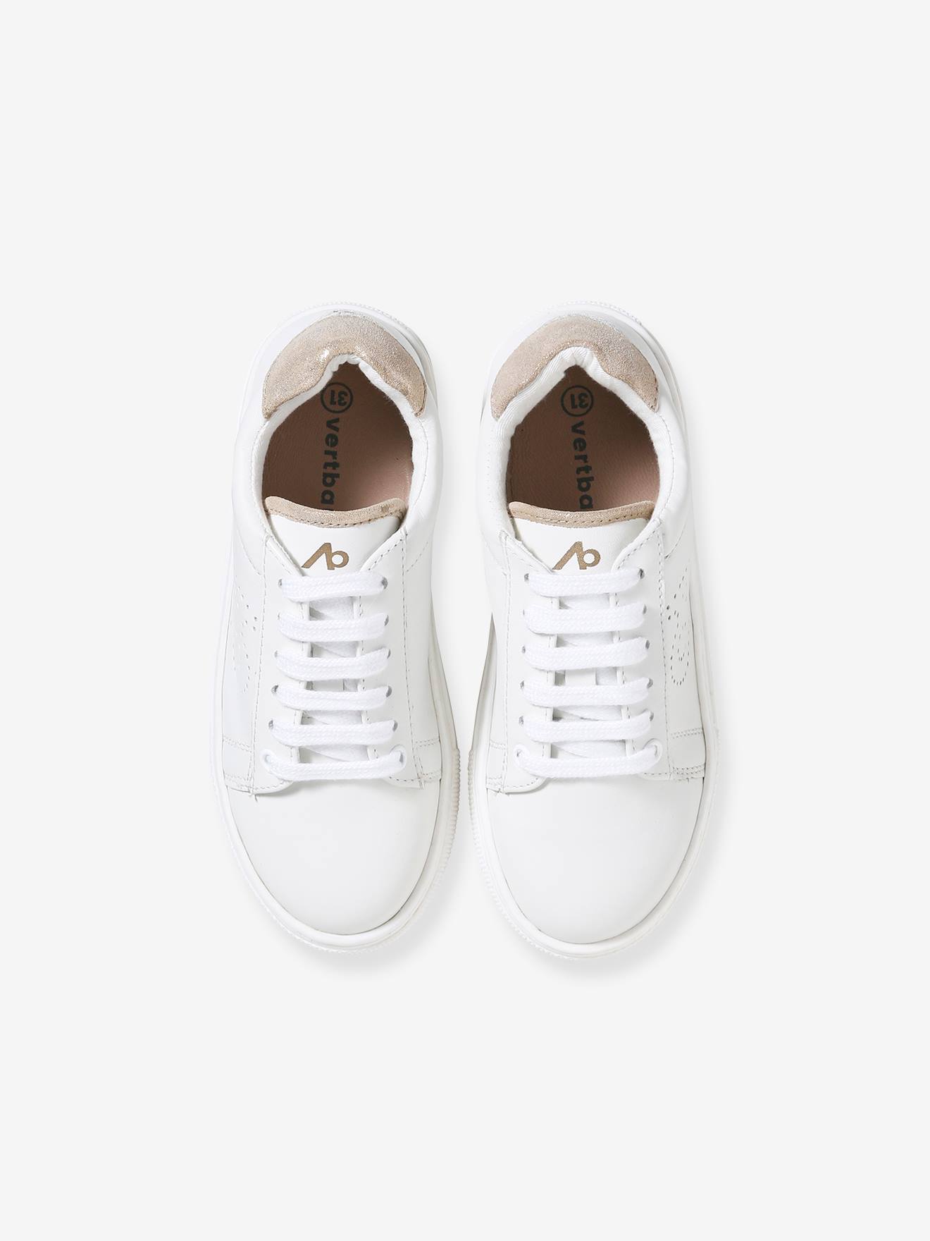 Baskets en cuir enfant blanc