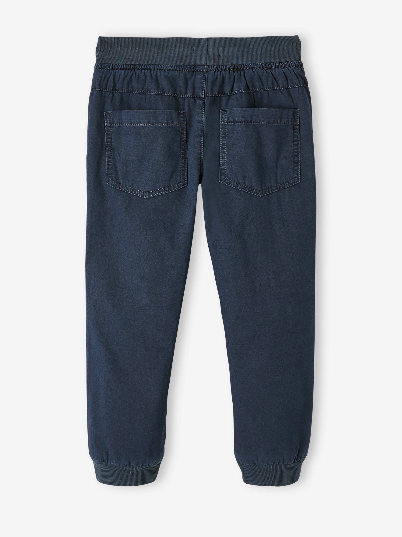 Pantalon style jogger doublé polaire garçon facile à enfiler encre