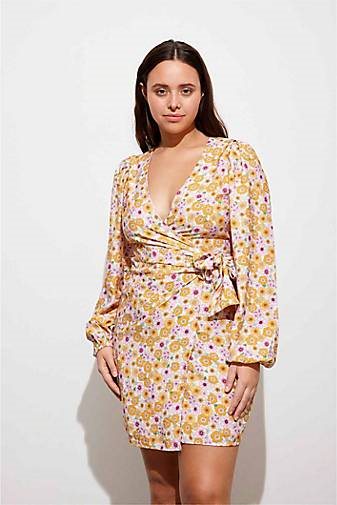 Envii Damen Wickelkleid ENROBYN LS V-N DRESS AOP