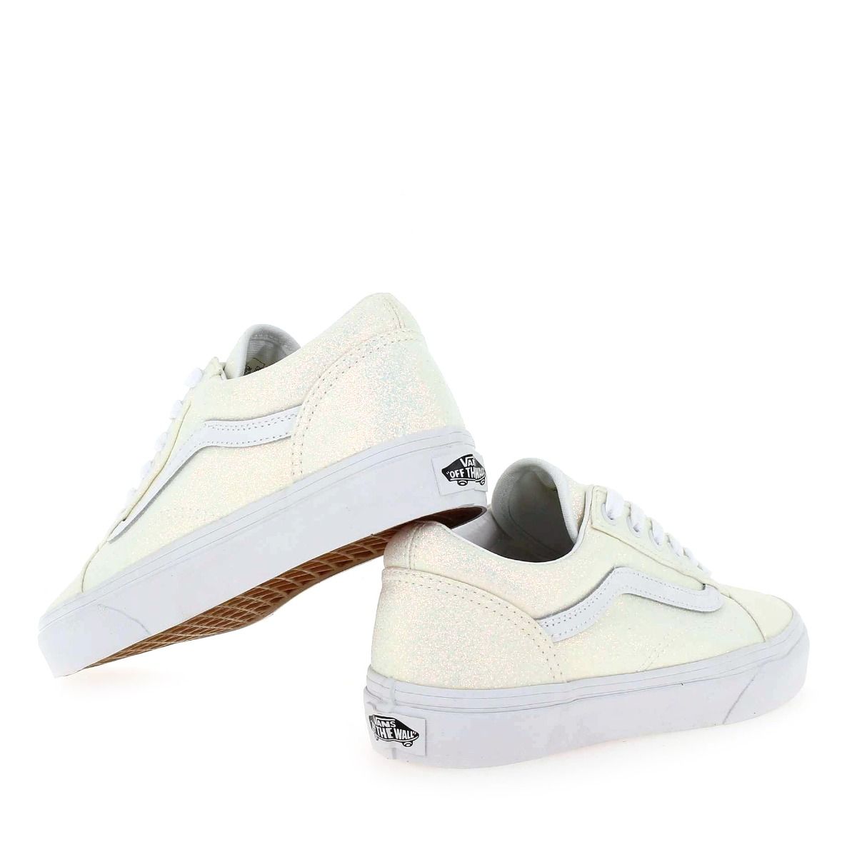 Vans  OLD SKOOL GLITTER WHITE - Blanc pailleté
