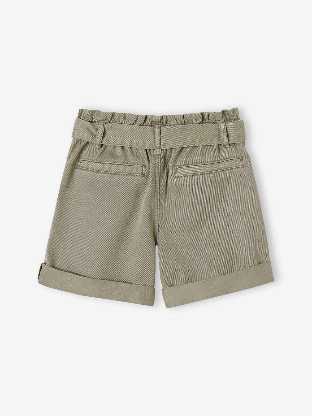 Vertbaudet Mädchen Paperbag-Shorts - khaki