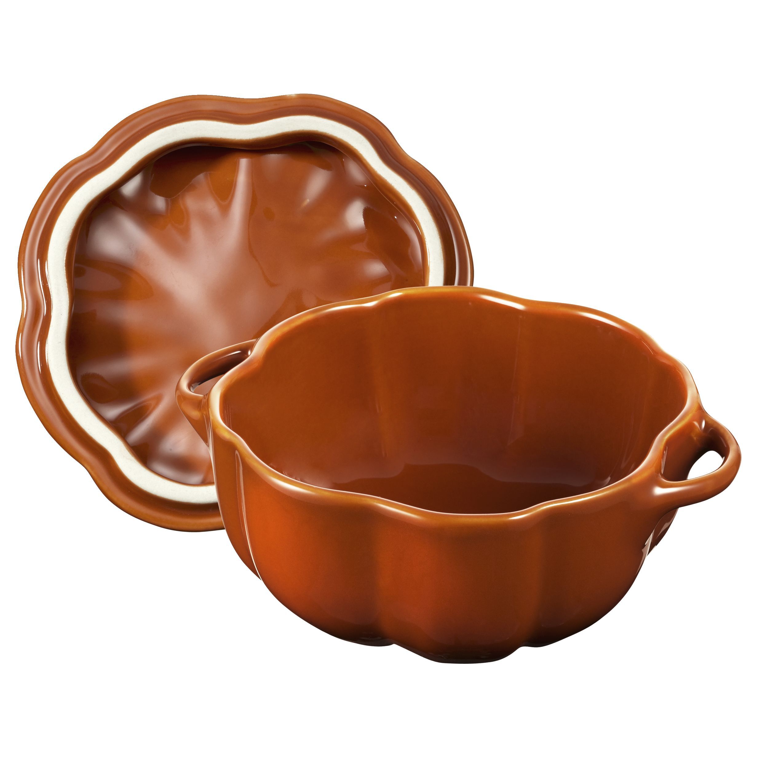 Cocotte 12 cm, Kürbis, Zimt, Keramik