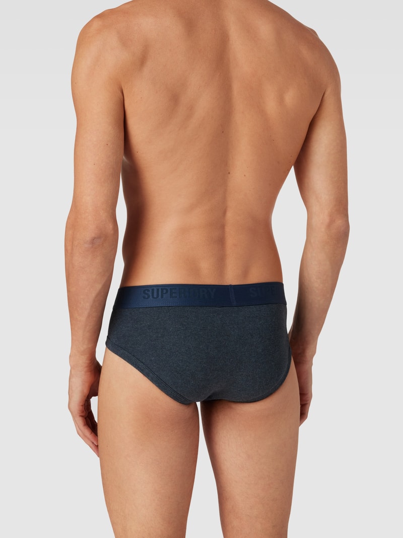 Slip mit Logo-Bund im 3er-Pack Modell 'BRIEF MULTI TRIPLE PACK' in blau