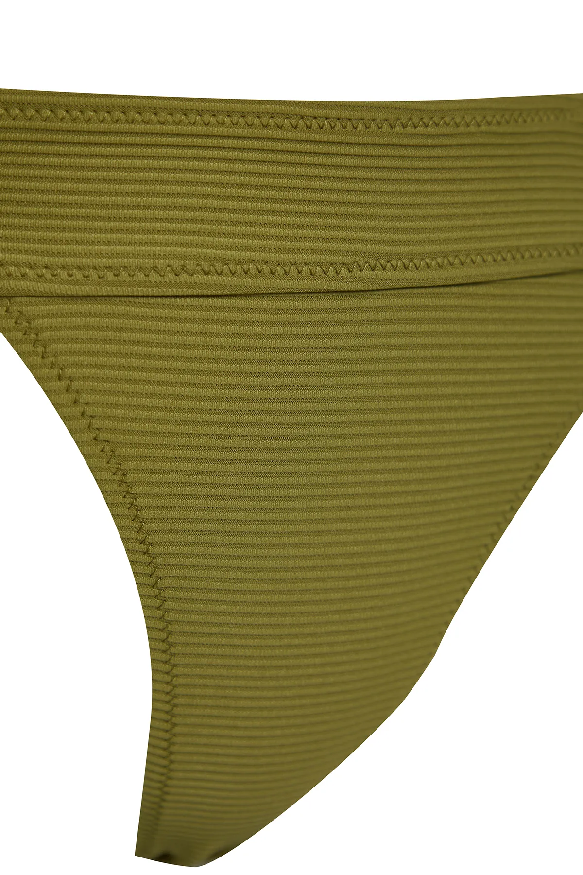 Trendyol Collection  Grüne strukturierte Bikinihose mit hohem Beinausschnitt und regulärem Schnitt TBESS21BA0016
