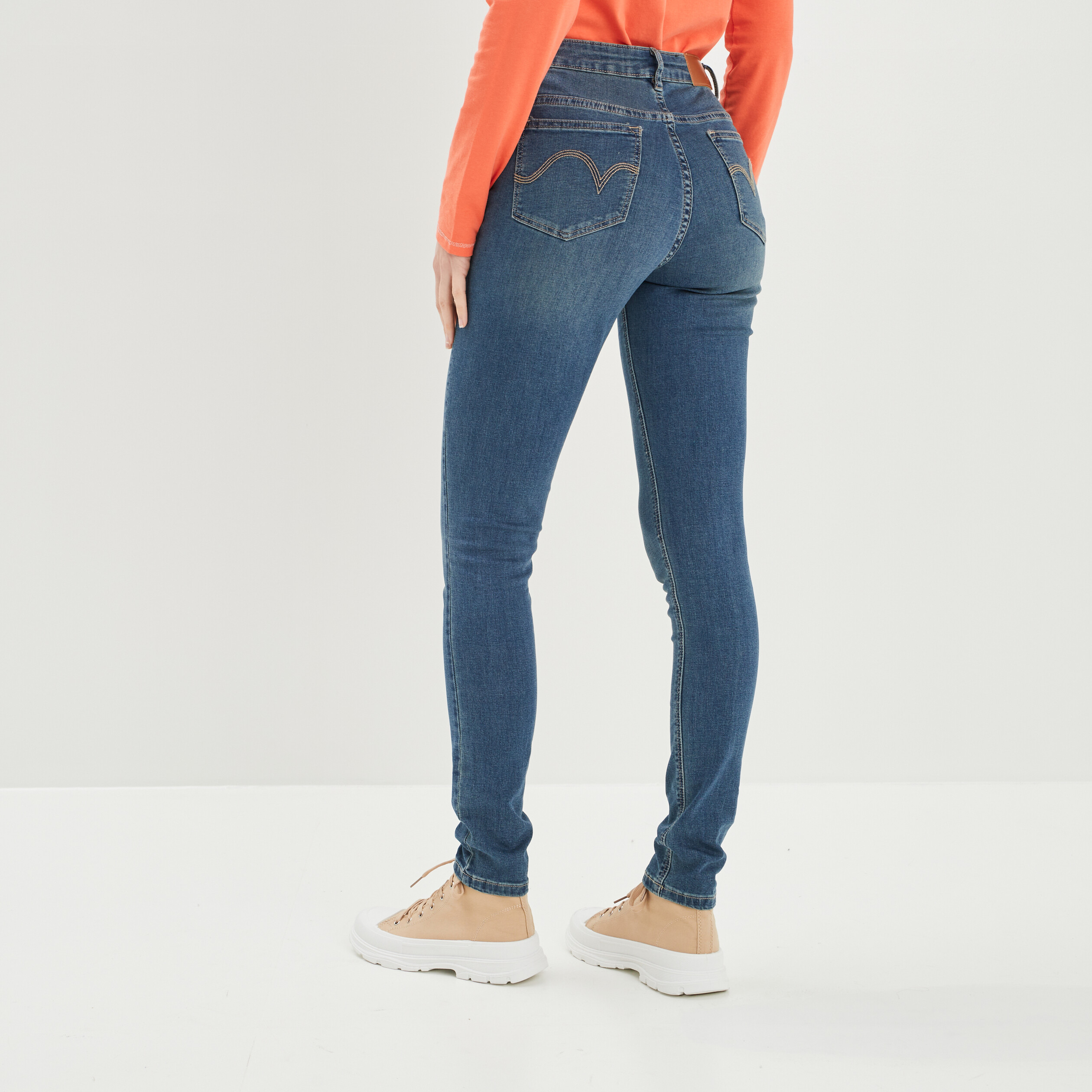Jeans slim taille standard denim dirty femme | La Halle