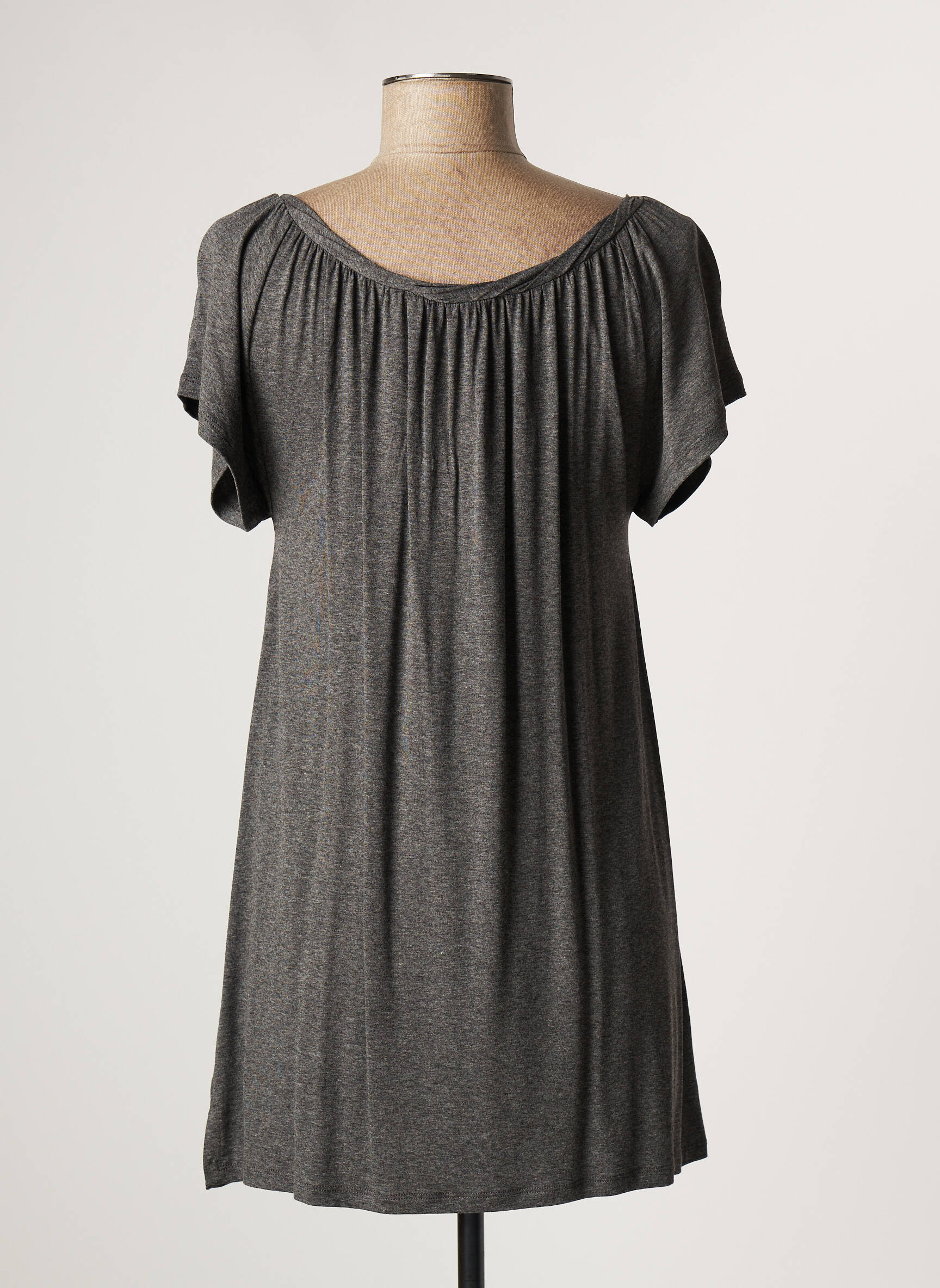 Lauren Vidal Tuniquemanchecourte Femme couleur gris