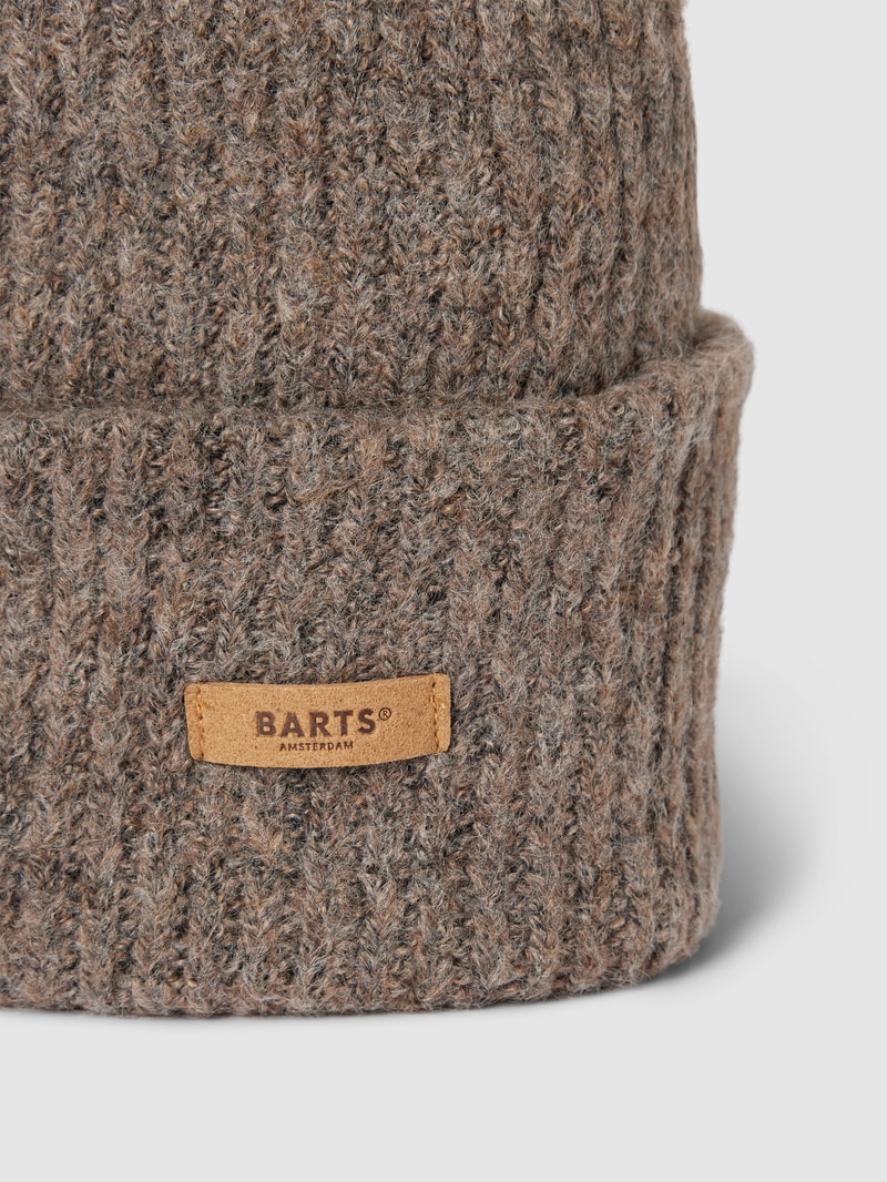 Beanie mit Label-Detail Modell 'Witzia' in haselnuss braun