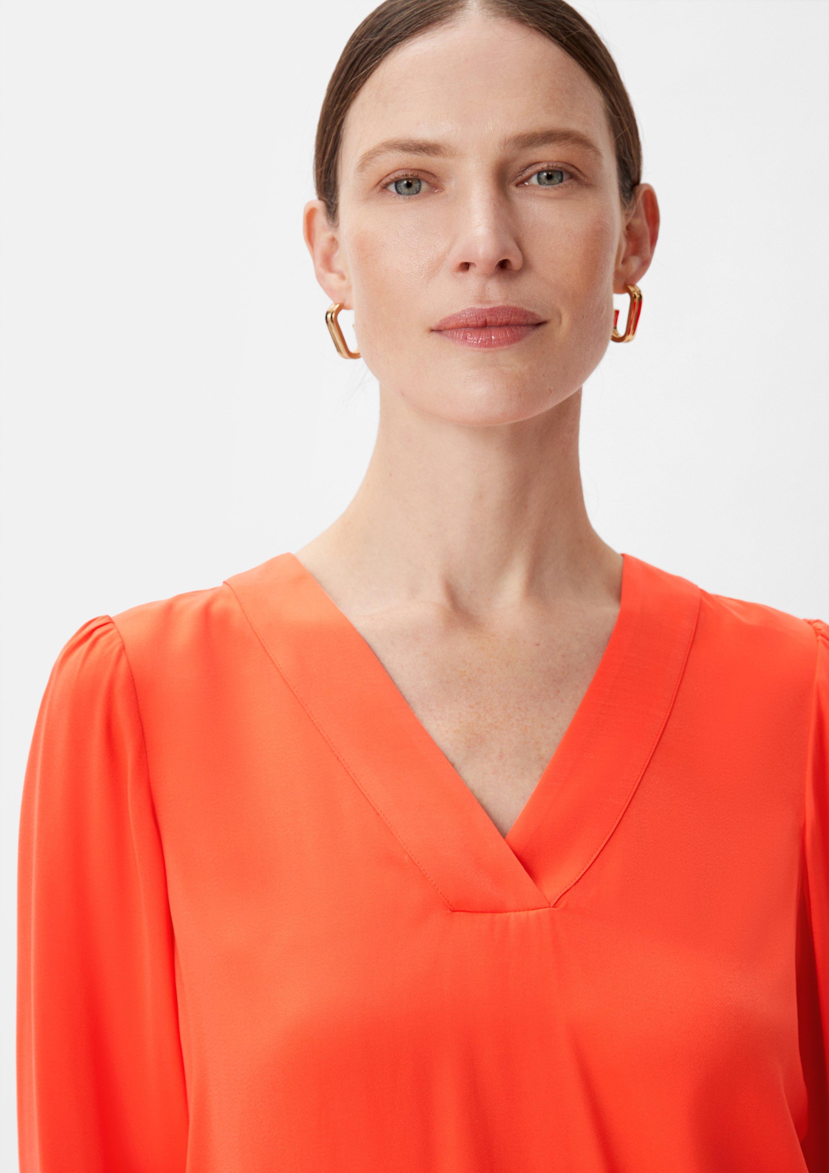 Satinbluse aus Viskosemix - orange