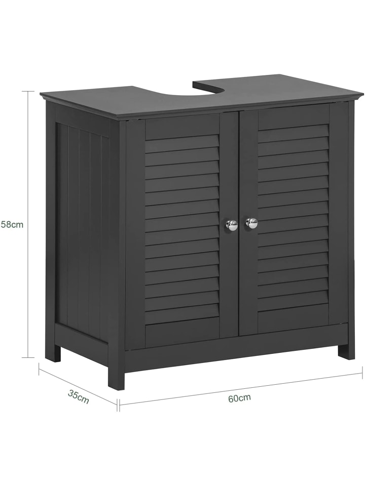 SoBuy Waschbeckenunterschrank in Dunkelgrau - (B)60 x (H)58 x (T)35cm günstig kaufen onesize