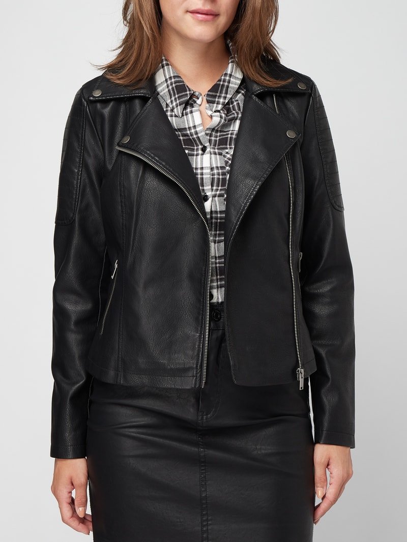 Jacke im Biker-Look in schwarz