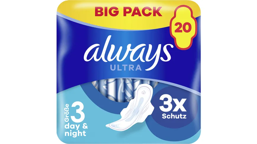Always ULTRA Damenbinden Night mit Flügeln BigPack 20 Stück
