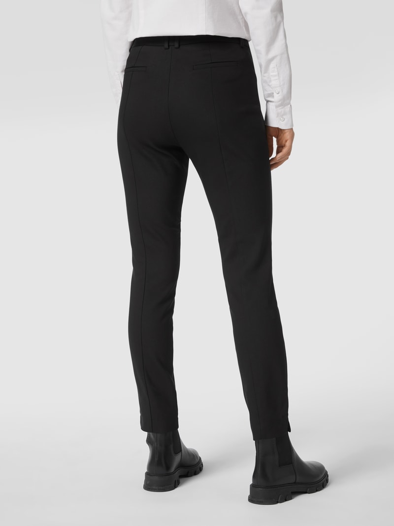 Stoffhose in schmaler Passform mit Stretch-Anteil in schwarz