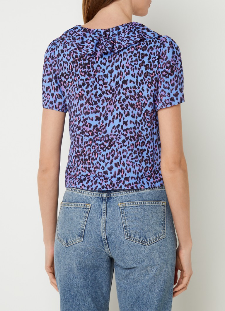 Top leopardato con volant.