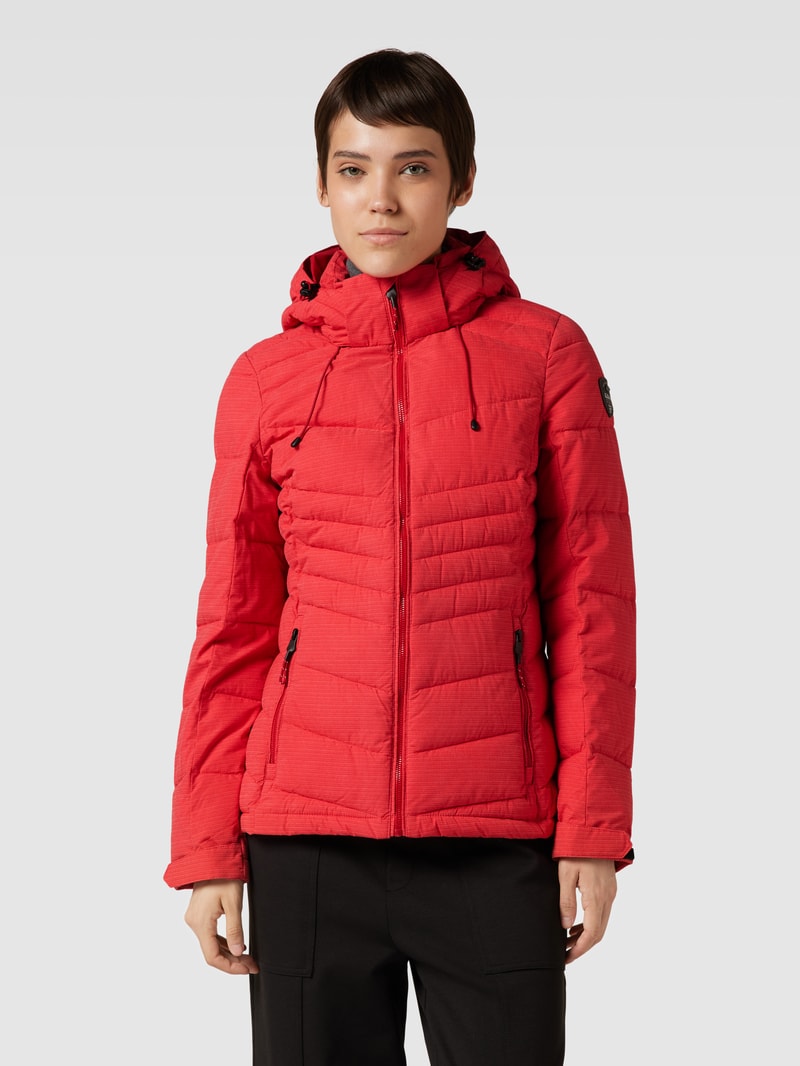 Steppjacke mit Kapuze in koralle