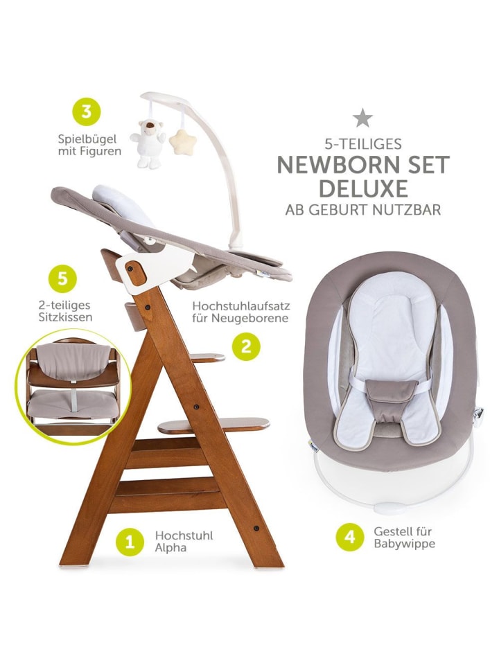 Hauck Alpha Plus Walnut Newborn Set Deluxe - 4-tlg. in braun,beige günstig kaufen onesize