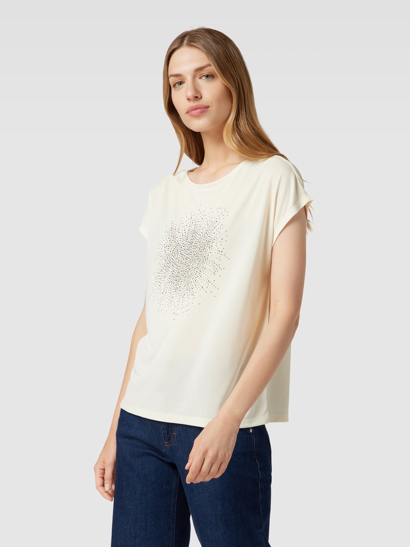 T-Shirt mit Ziersteinbesatz in offwhite