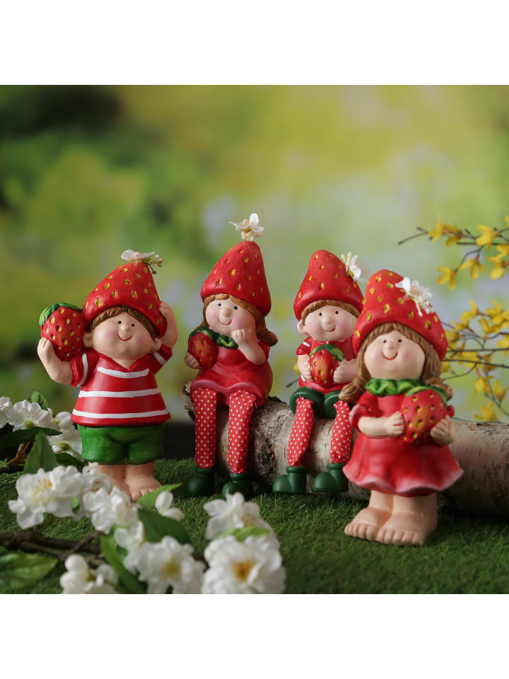 MARELIDA Dekofigur Erdbeerjunge Fritz Gartendeko H: 18,5cm in rot günstig kaufen onesize
