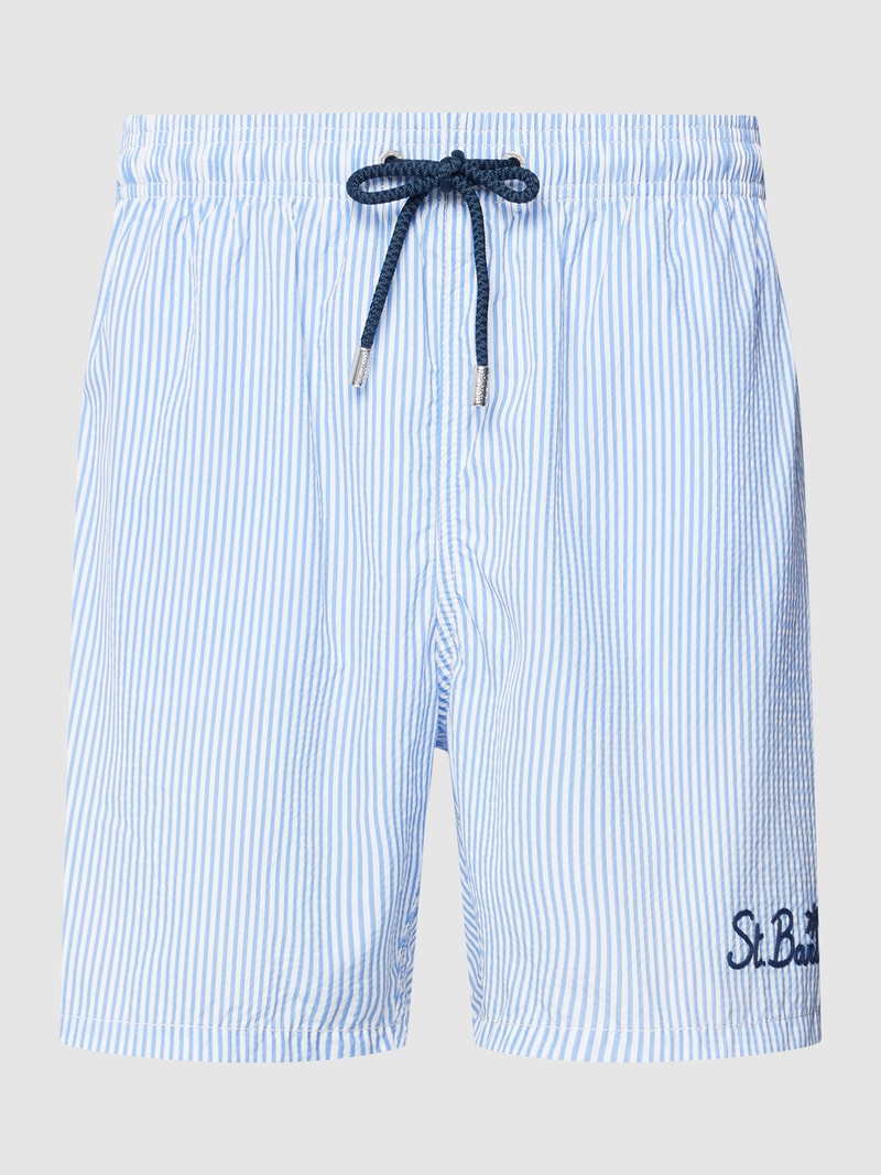 Badehose mit Allover-Muster Modell 'GUSTAVIA' in hellblau