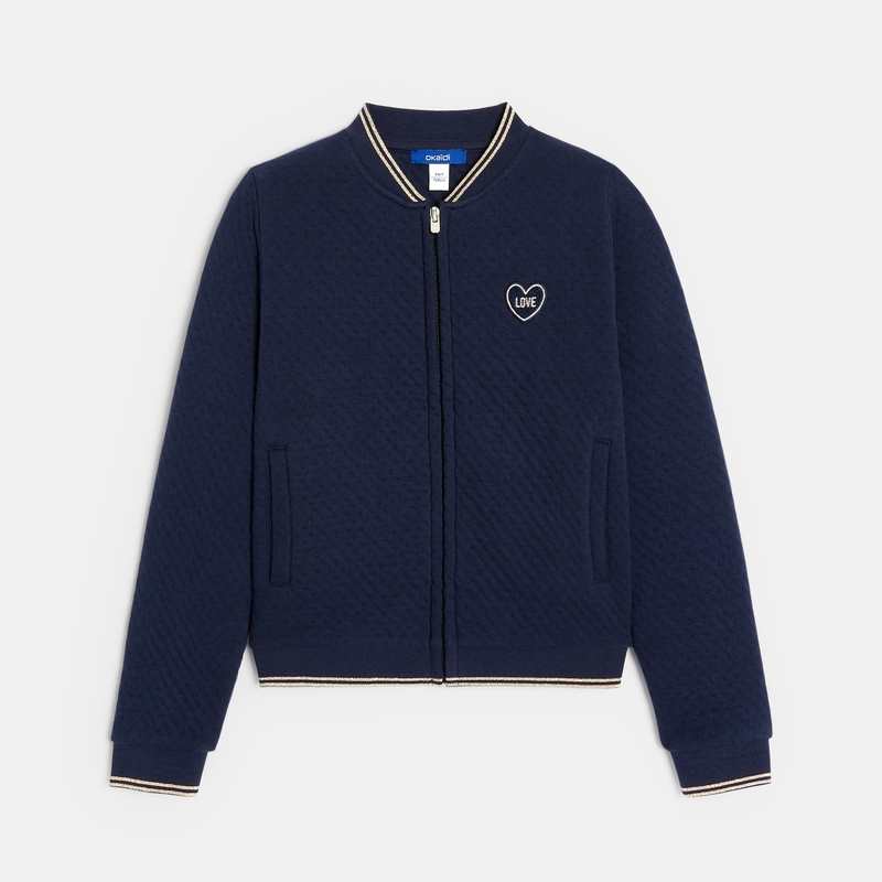 Sweat-shirt teddy molletonné bleu fille