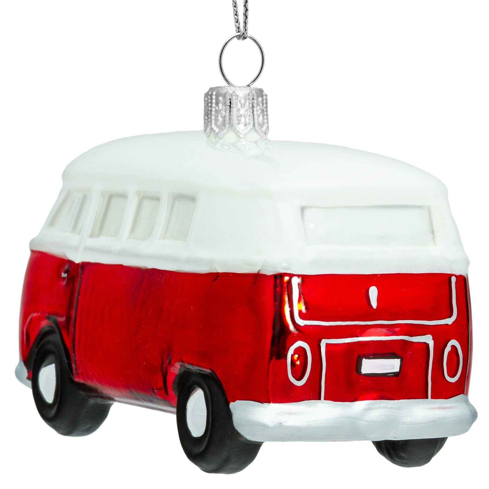 SIKORA Christbaumschmuck SIKORA BS718 VW Bulli T1 Christbaumschmuck Glas Figur Weihnachtsbaum Anhänger - Premium Line