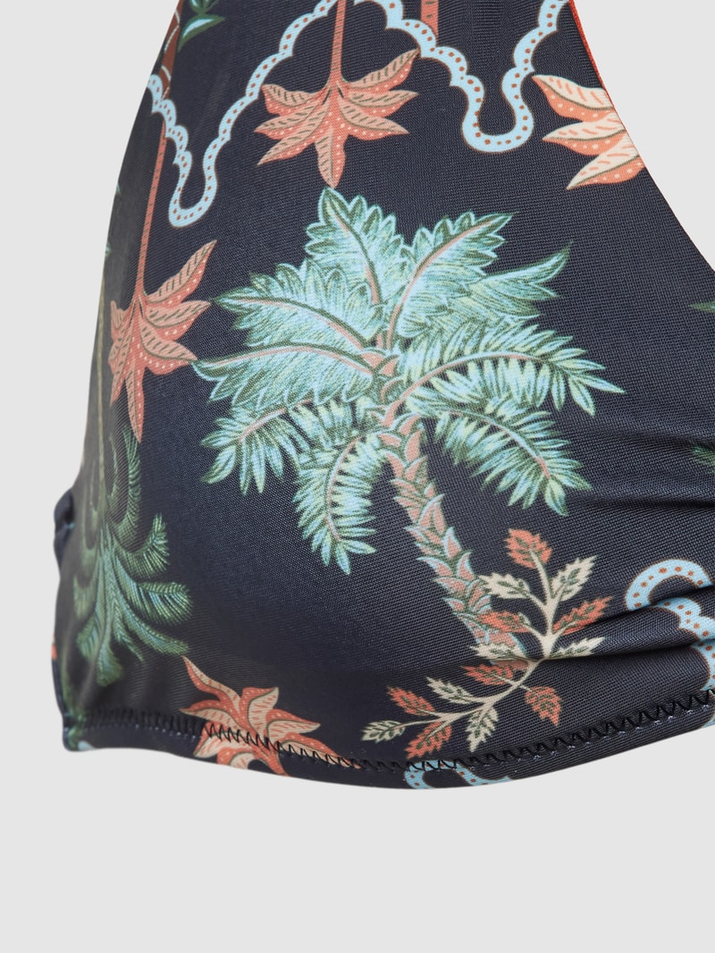 Bikini-Oberteil mit Allover-Muster in schwarz
