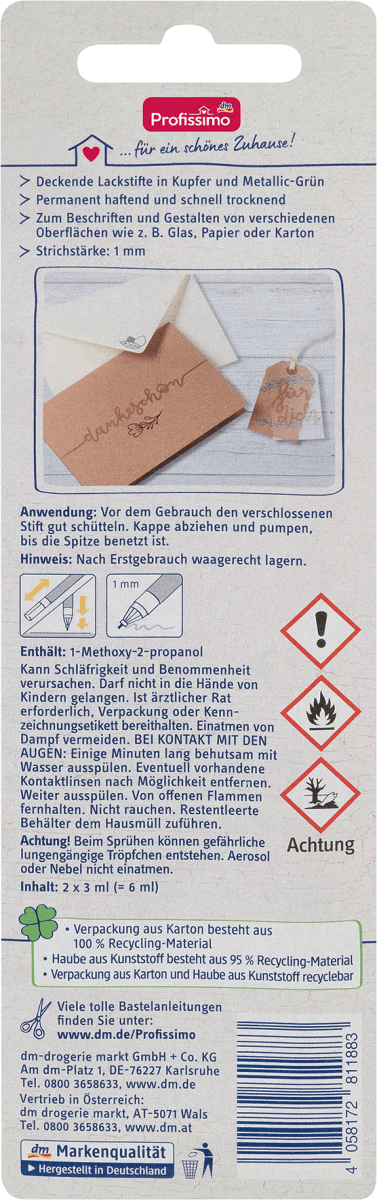 Lackstifte Set 2tlg Kupfer und Metallic-Grün, 1 St