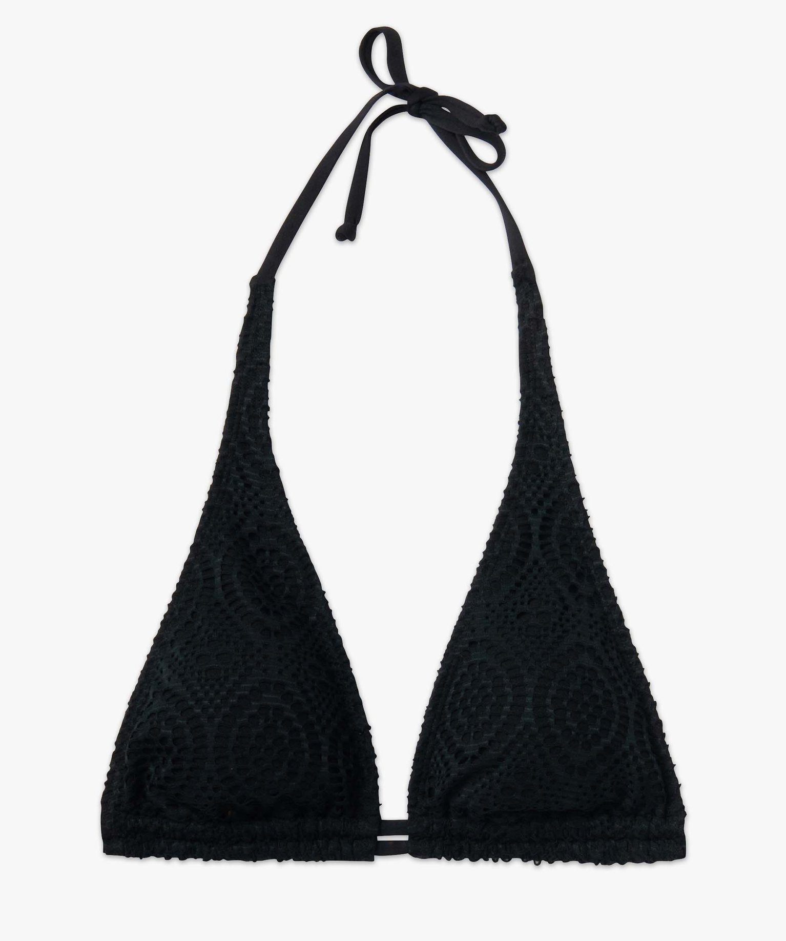 Haut de maillot de bain femme forme triangle en dentelle noir | GEMO