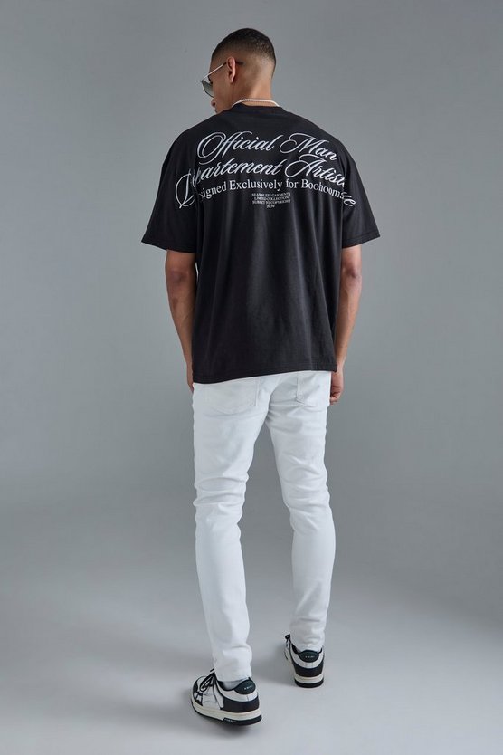 Oversize T-Shirt mit Slogan-Stickerei