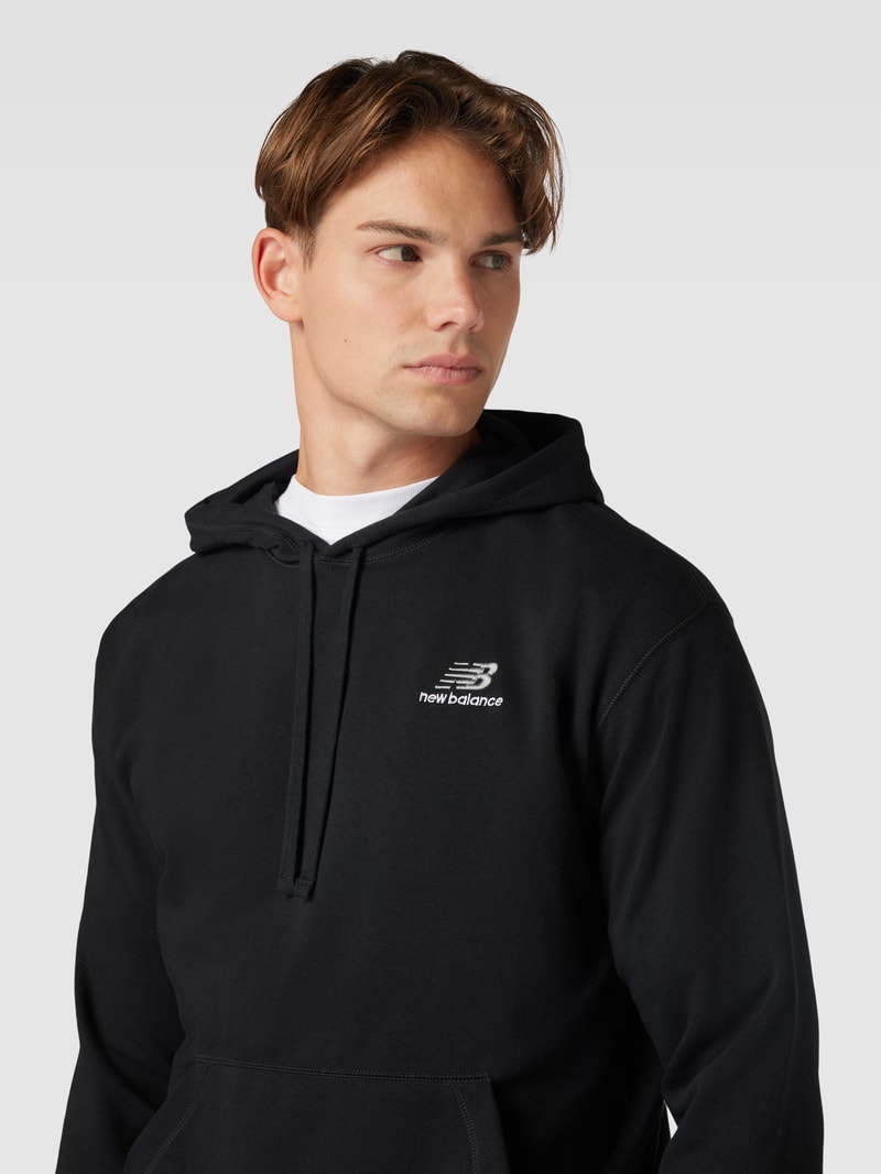 Hoodie mit Logo-Stitching in schwarz
