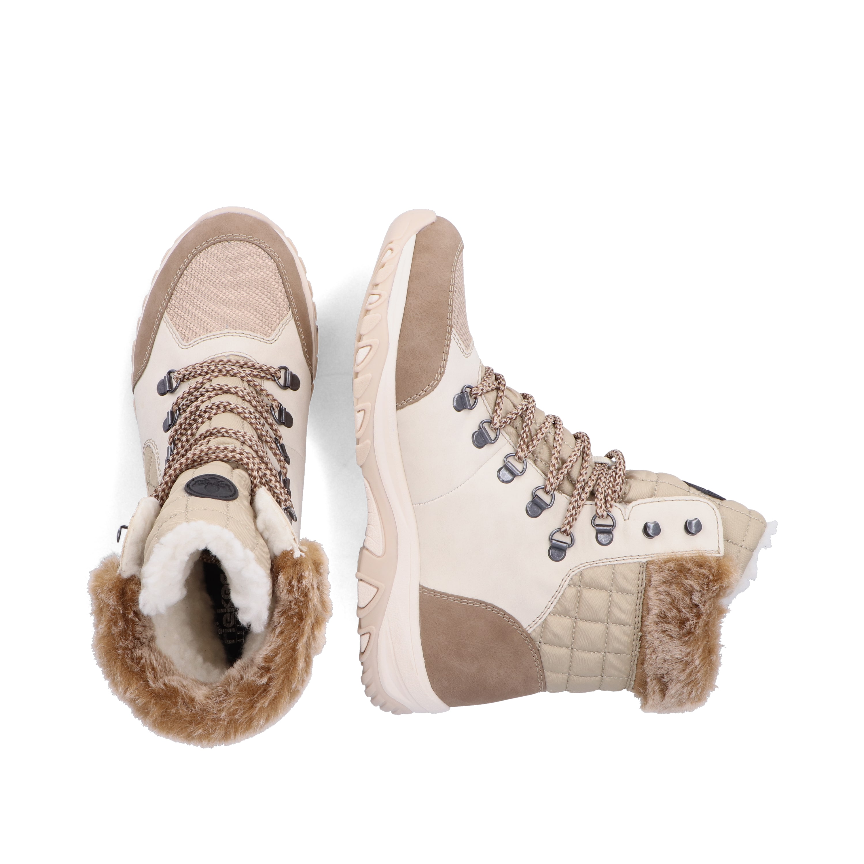 Rieker Damen Schnürstiefel braunbeige