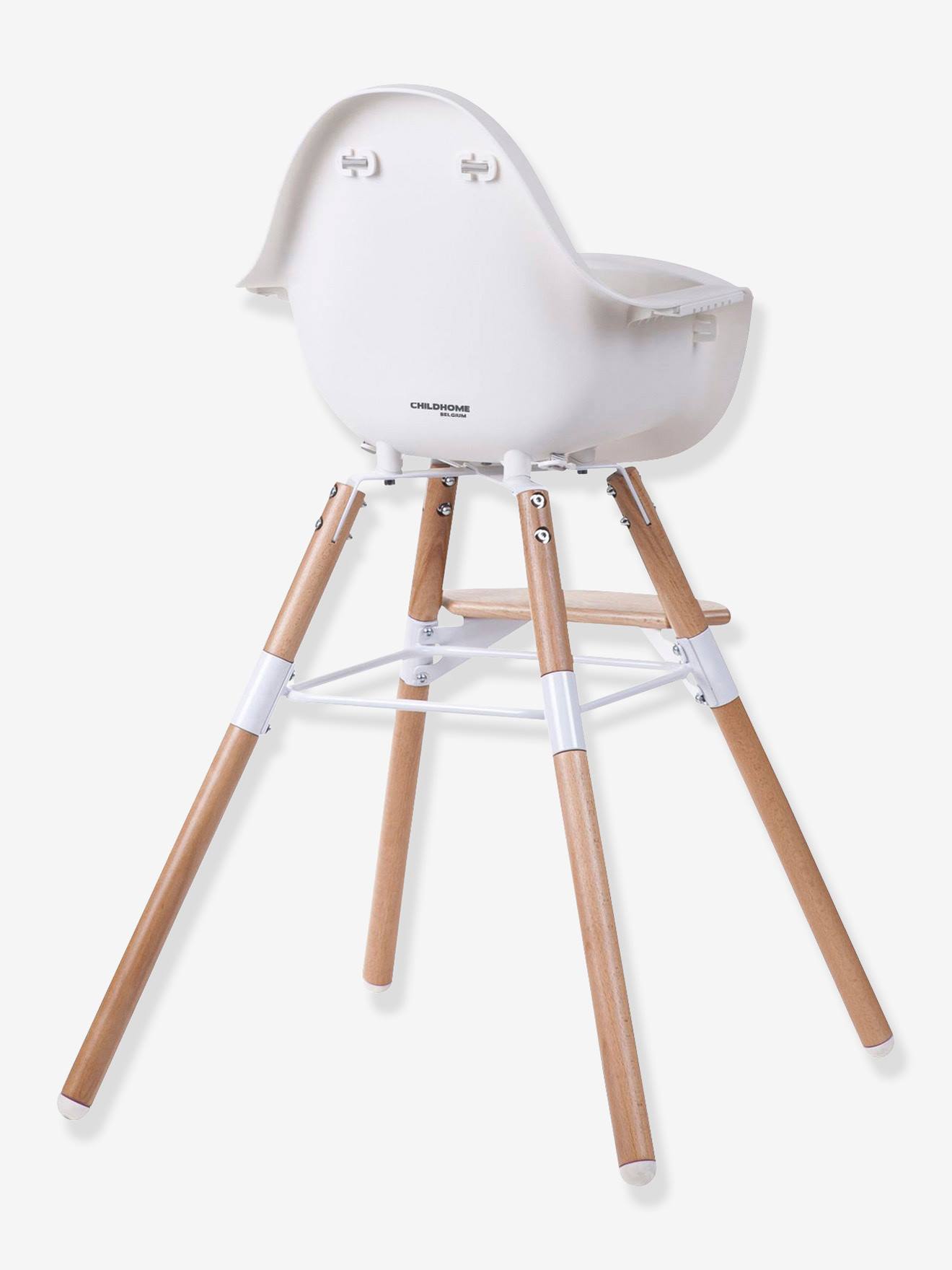 Chaise haute Evolu 2 CHILDHOME + coussin néoprène blanc/gris