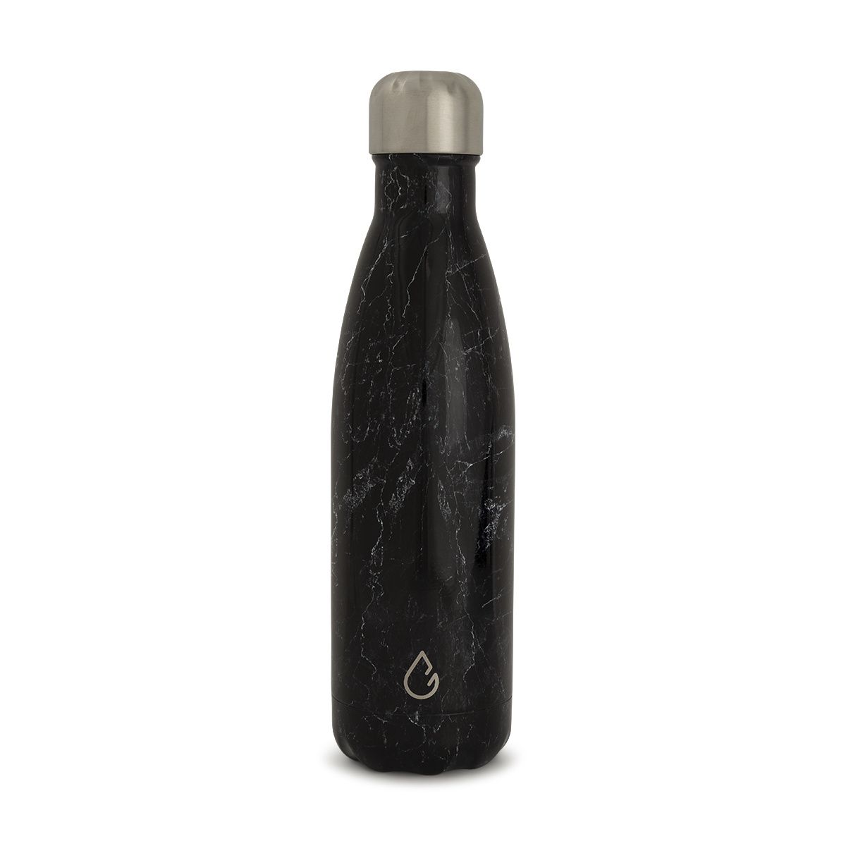 Wattamula Design Öko Edelstahl Black Marble 500-ml-Wasserflasche