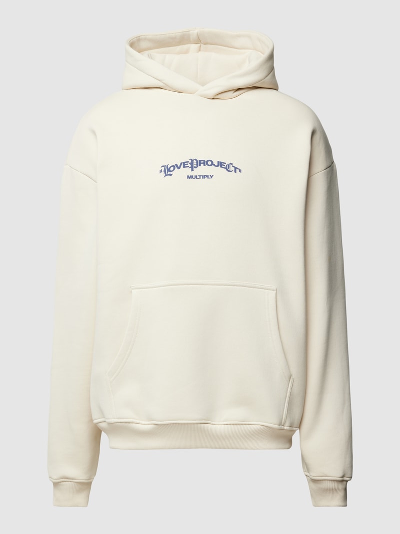 Oversized Hoodie mit Statement-Print in beige