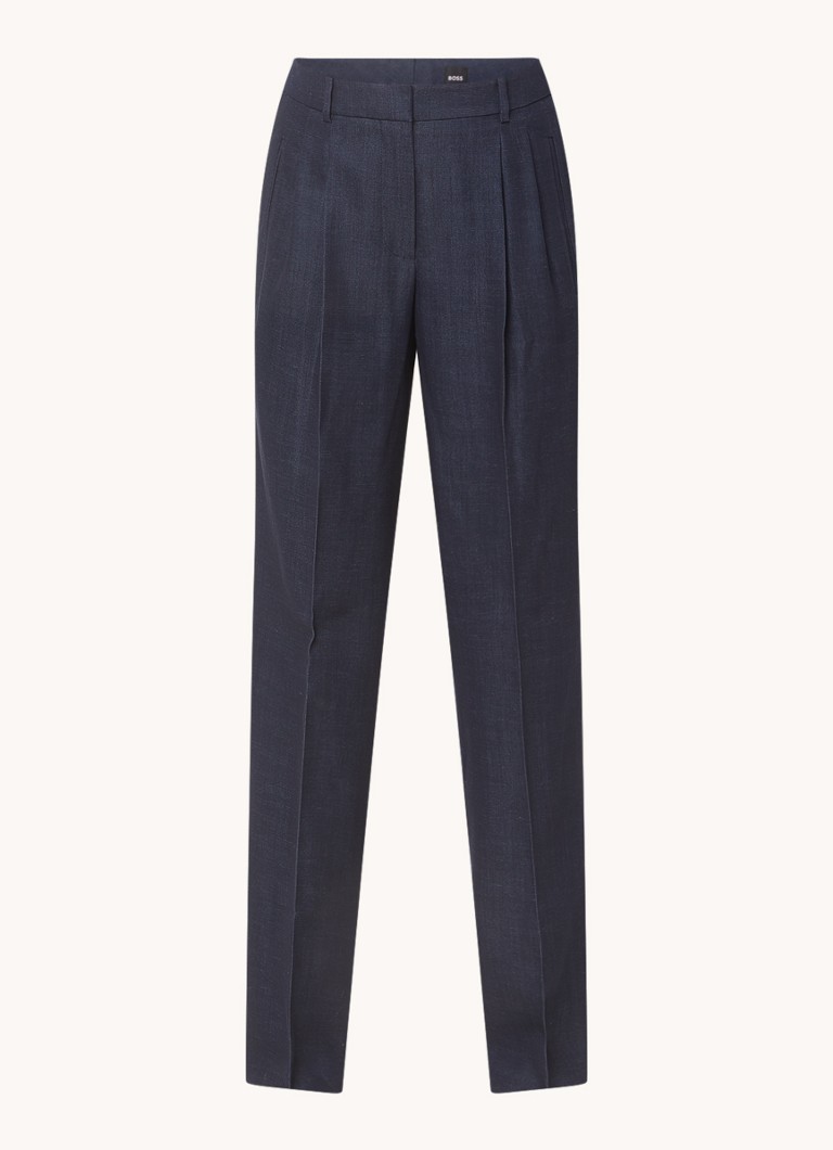 HUGO BOSS High waist straight fit trousers in lyocell blend