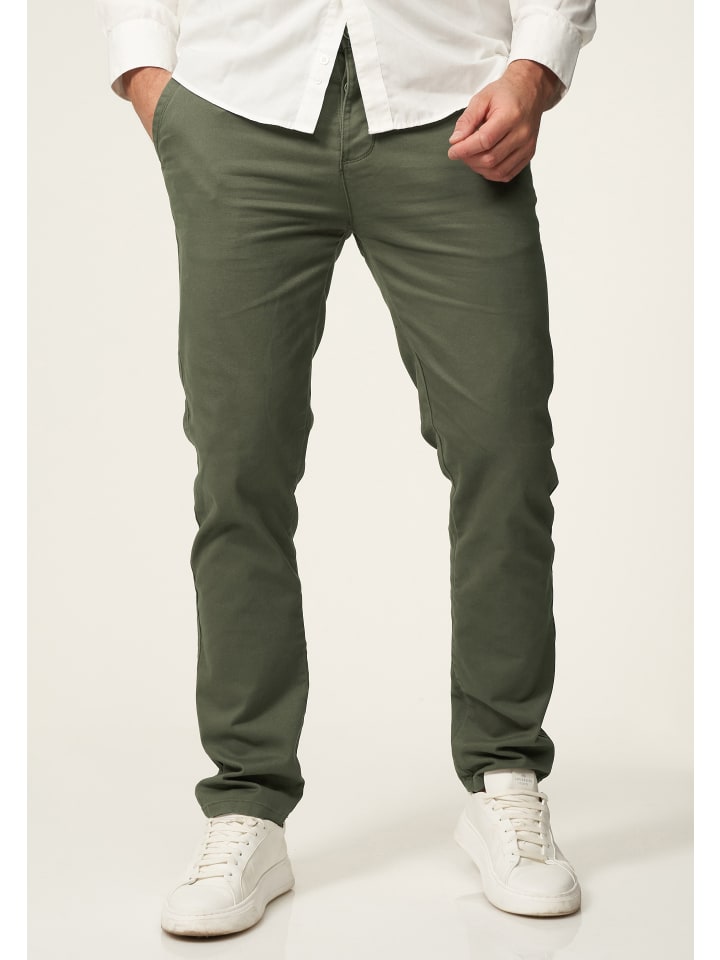 DAILY COTTON Chinohose - DCPROVO Chino Hose Elastische Jeans Stoffhose Slim-Fit in Khaki günstig kaufen