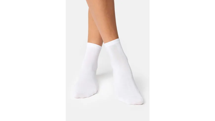NUR DIE Damen Kurzsocken weiss