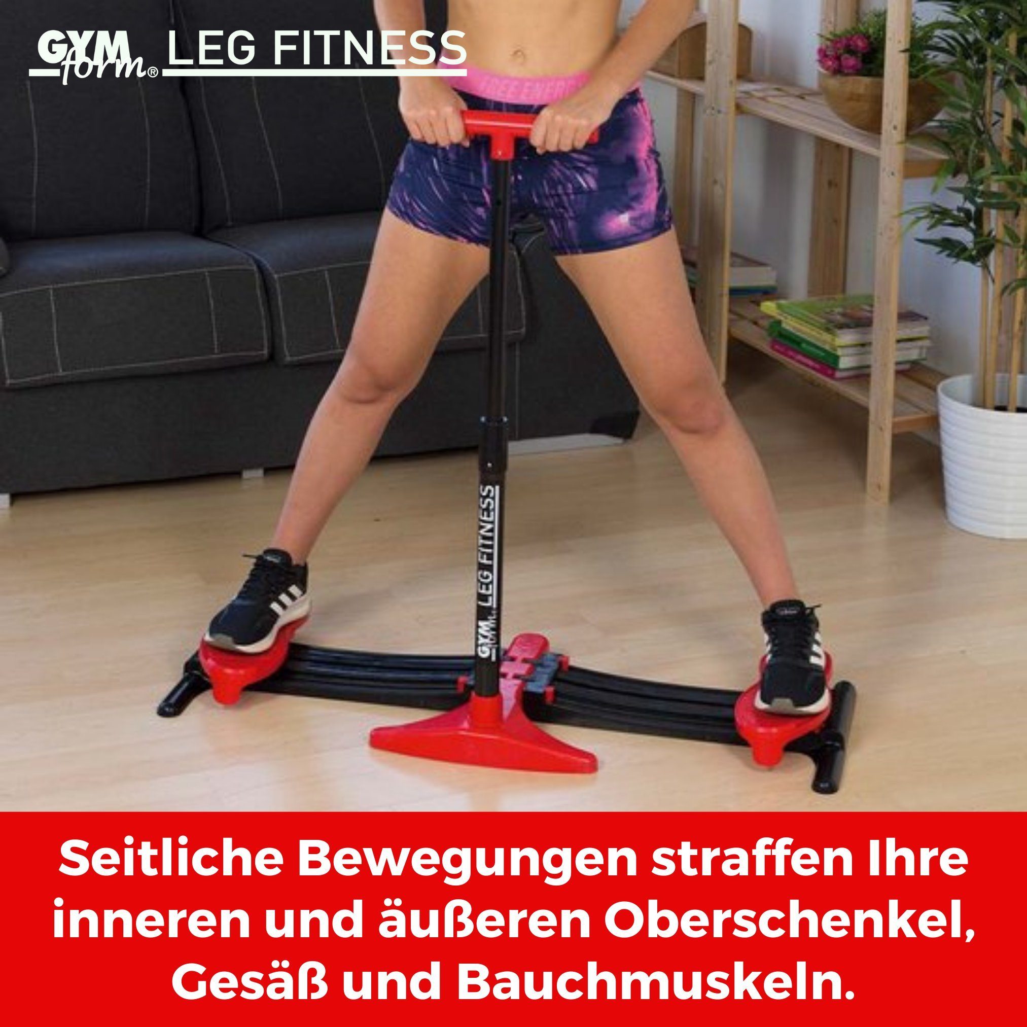 Gymform® Multitrainer Leg Fitness Beckenbodentrainer, klappbar für zuhause - Trainer für Bauch, Beine & Po