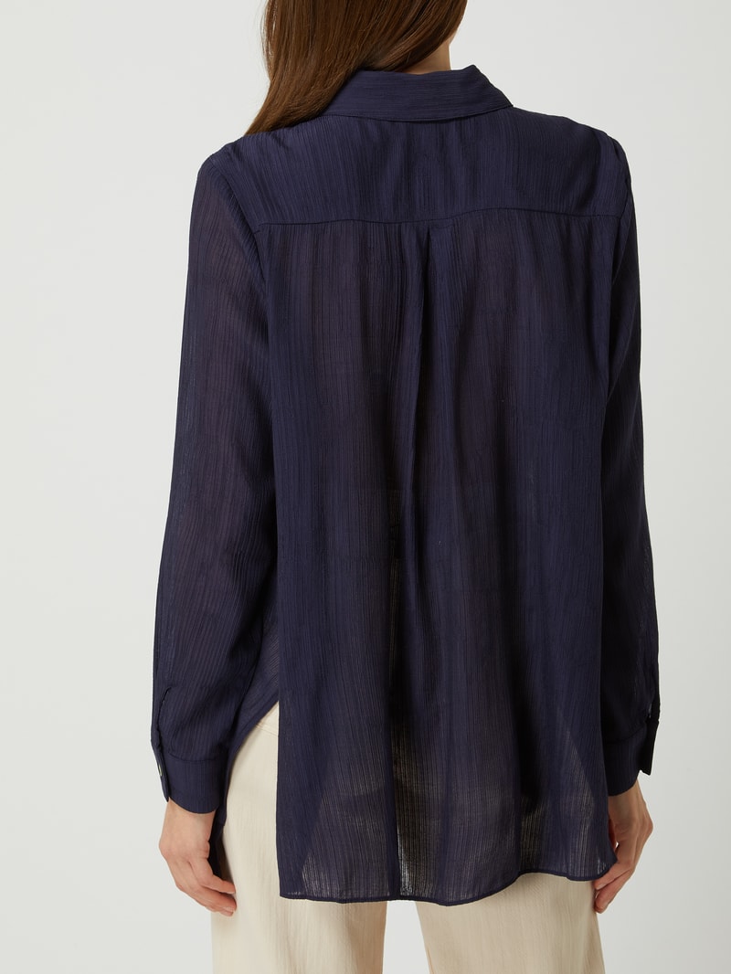Oversized Bluse aus Krepp in dunkelblau