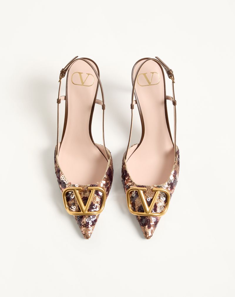 VLogo Signature Slingback Décolleté Med Animalier Broderi 80 mm