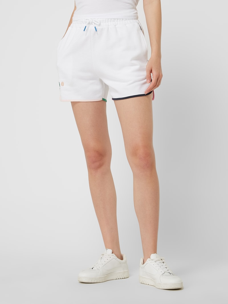 Sweatshorts mit Logo-Stickerei Modell 'Peg' in weiß