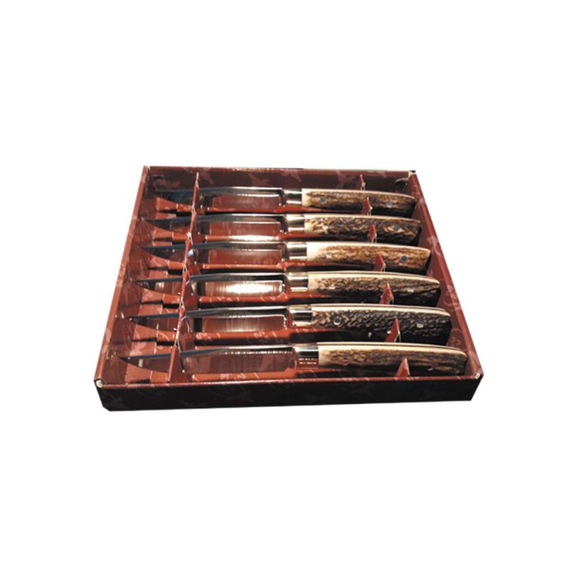 Muela Steakmesser-Set, 6-tlg. mit Hirschgriff.