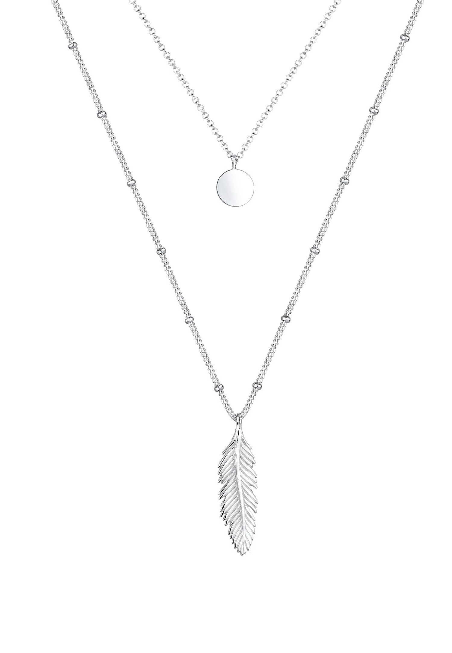Collana Elli Plume Layer con pietra di luna per donna - Argento 925/1000