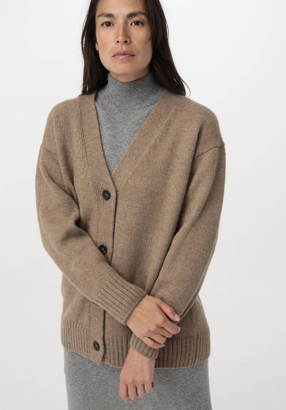 Strickjacke aus Alpaka und Schurwolle