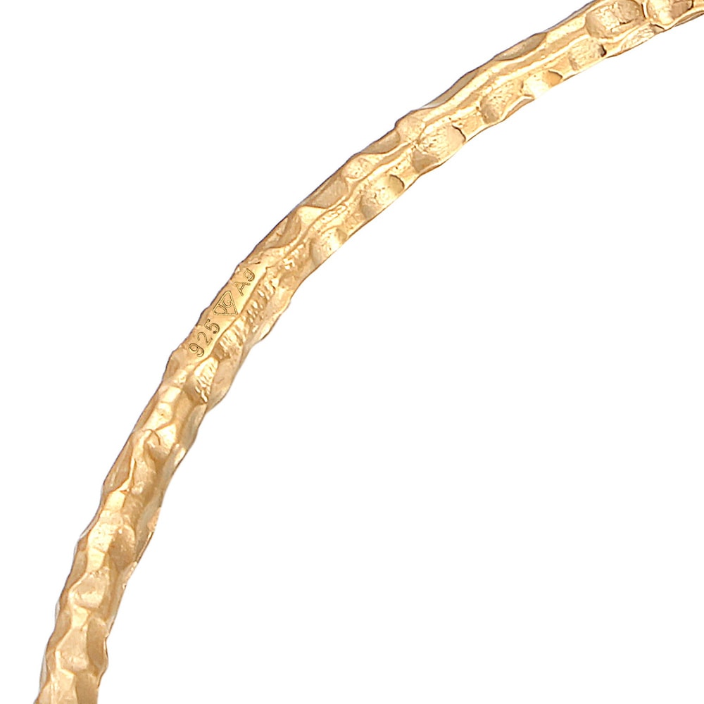 Elli Elli Bracelet Femmes Anneau de bras basique martelé en argent sterling 925 plaqué Bracelet