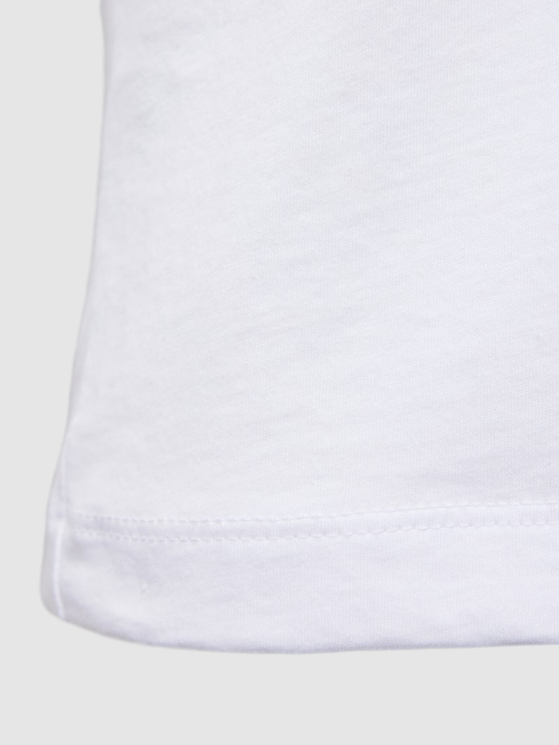 T-Shirt mit geripptem V-Ausschnitt in weiß