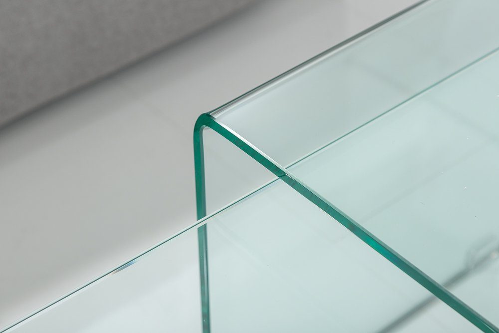 riess-ambiente Couchtisch FANTOME 100cm transparent (Set, 2-St), Wohnzimmer · Glas · eckig · Modern Design