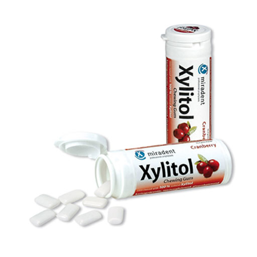 MIRADENT Xylitol Chewing Gum Cranberry  30 St  Kaugummi