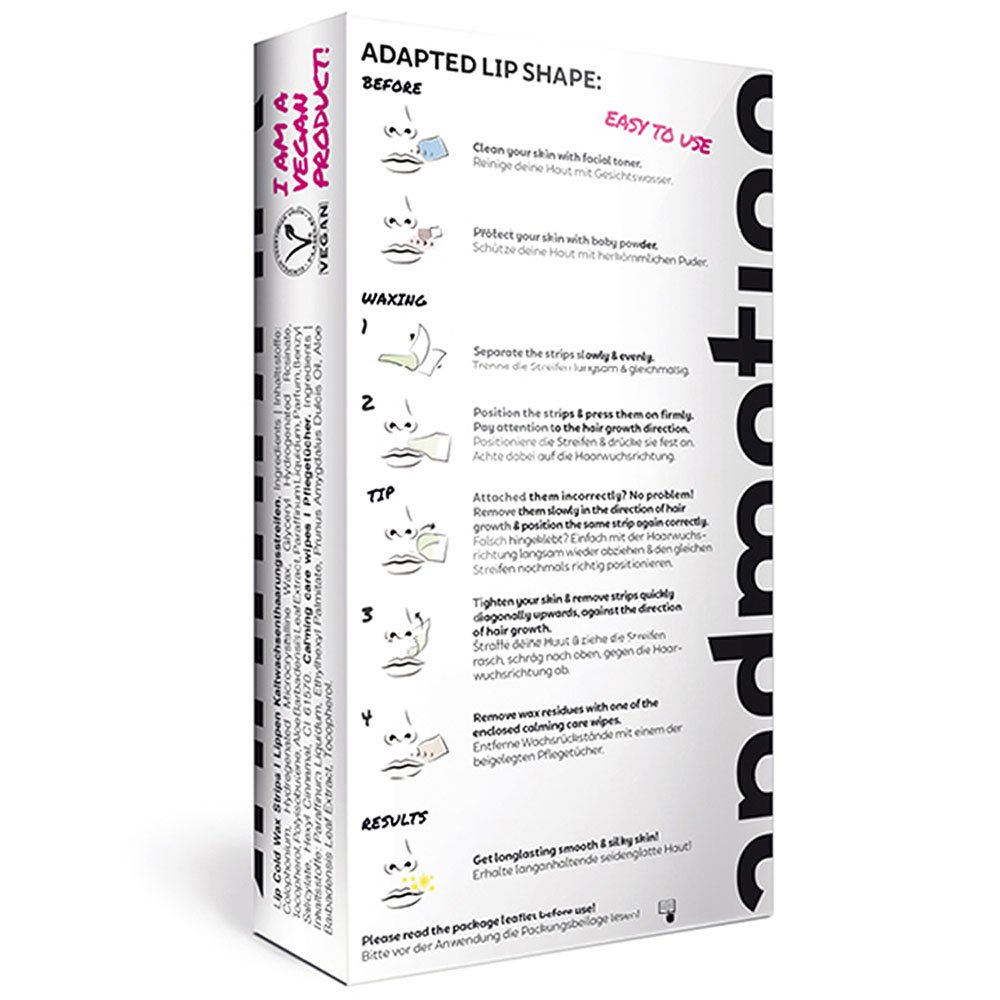 andmetics Wachsstreifen Lip Wax Strips