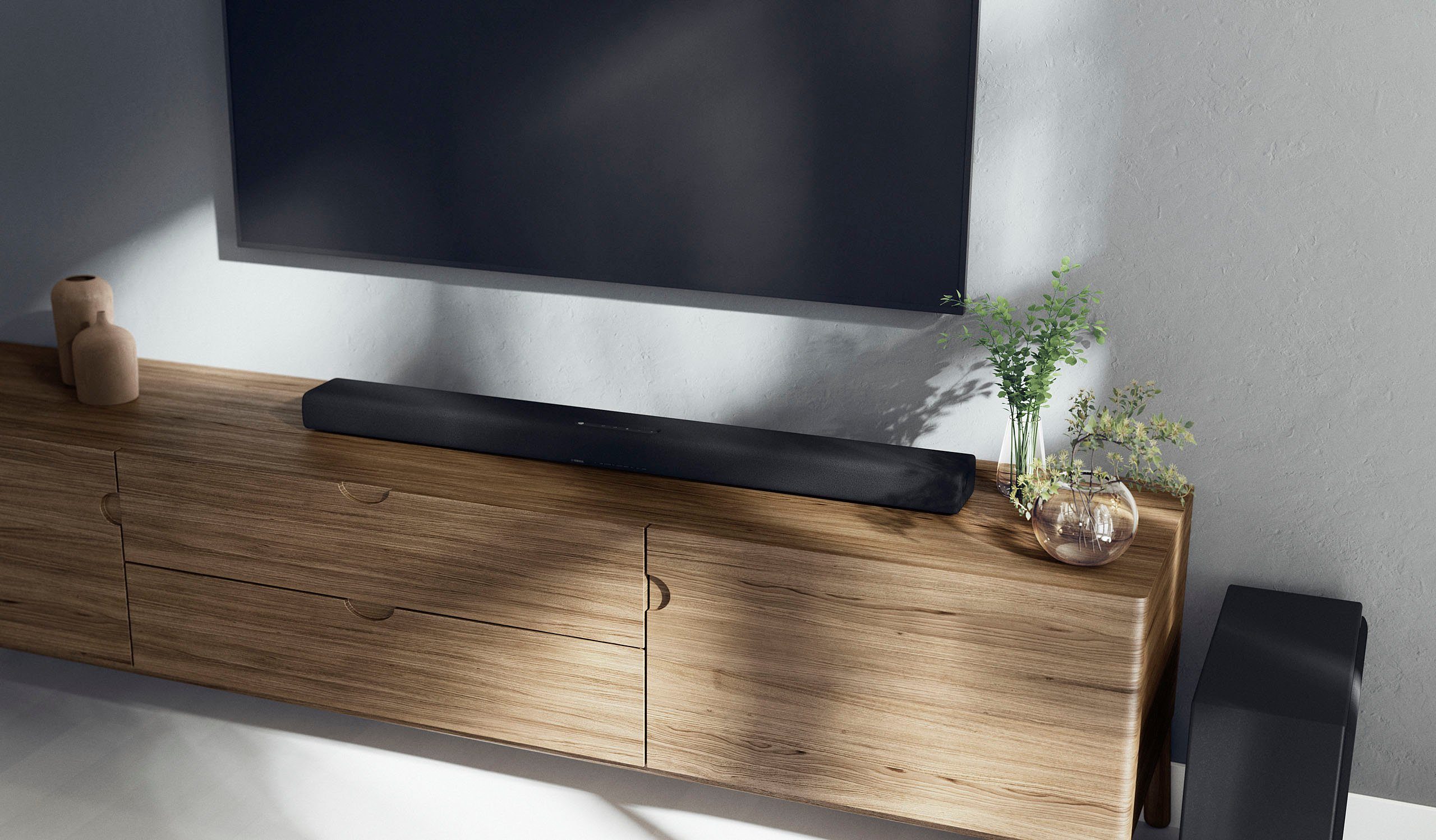 Yamaha TRUE X BAR 50A Stereo Soundbar (Bluetooth, WLAN (WiFi), 280 W, mit externem Subwoofer)